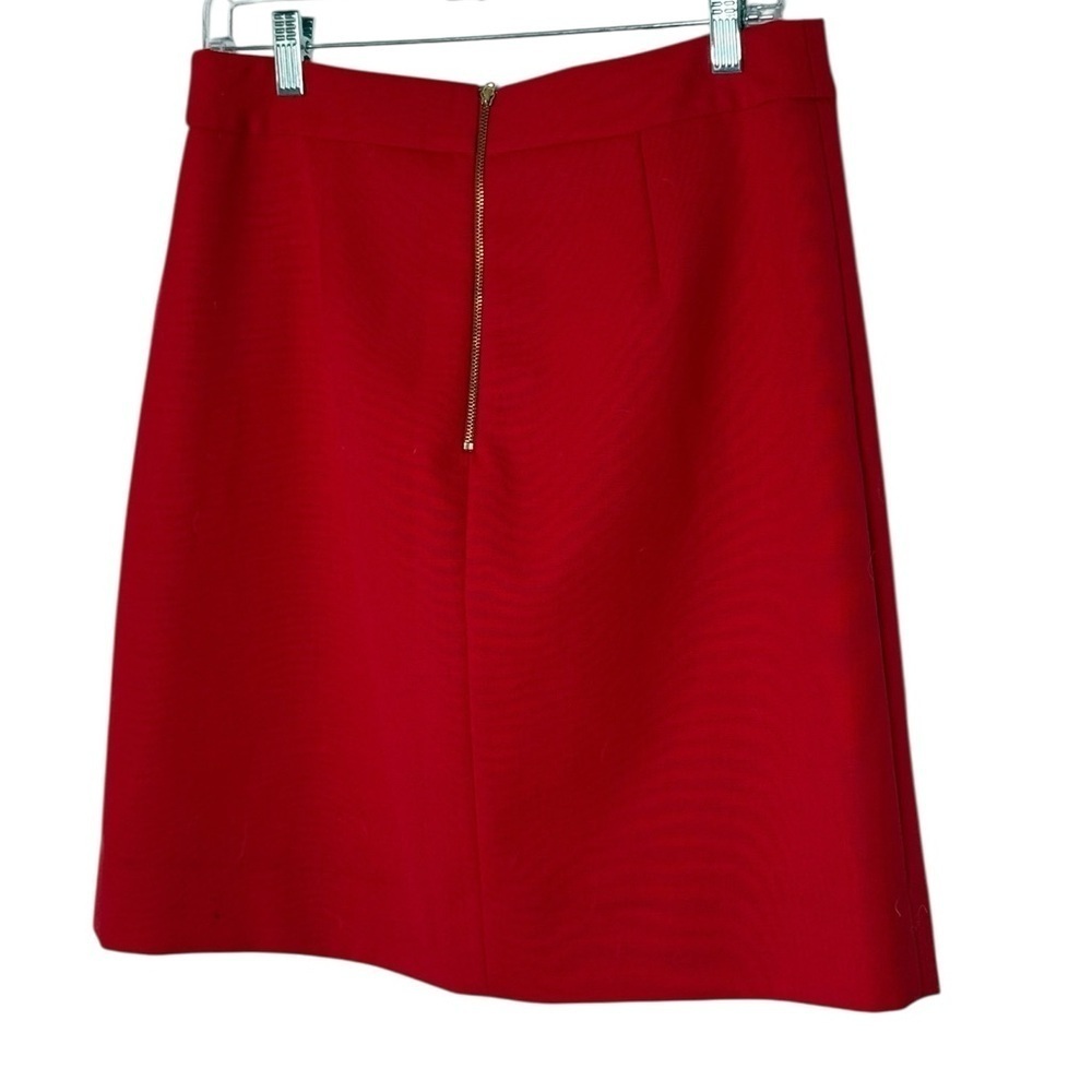 Kate Spade New York Red Wool Button Front Pencil Skirt | Size 10 - Picture 5 of 12